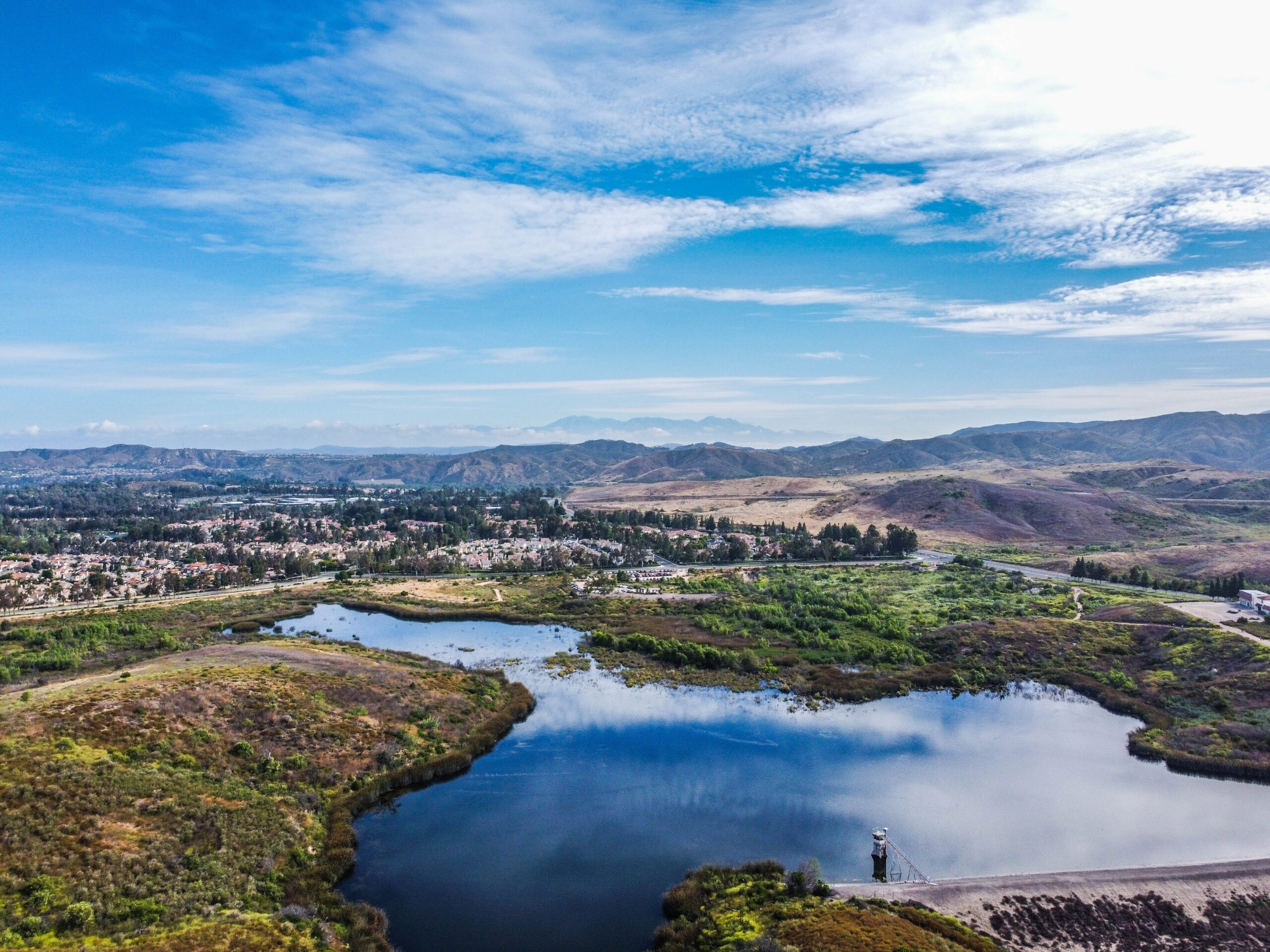 Landscape photo on a blue sky day