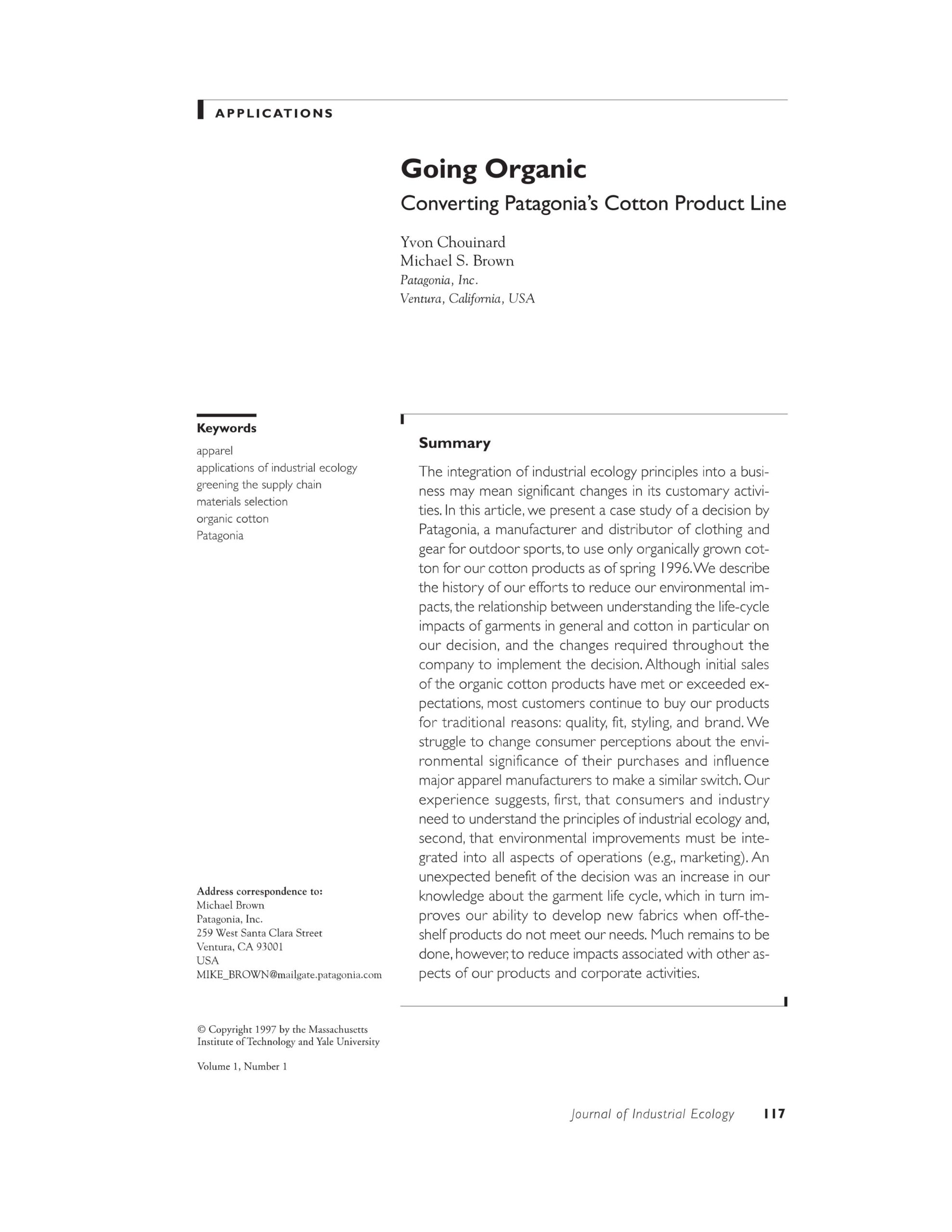 First page of a journal article