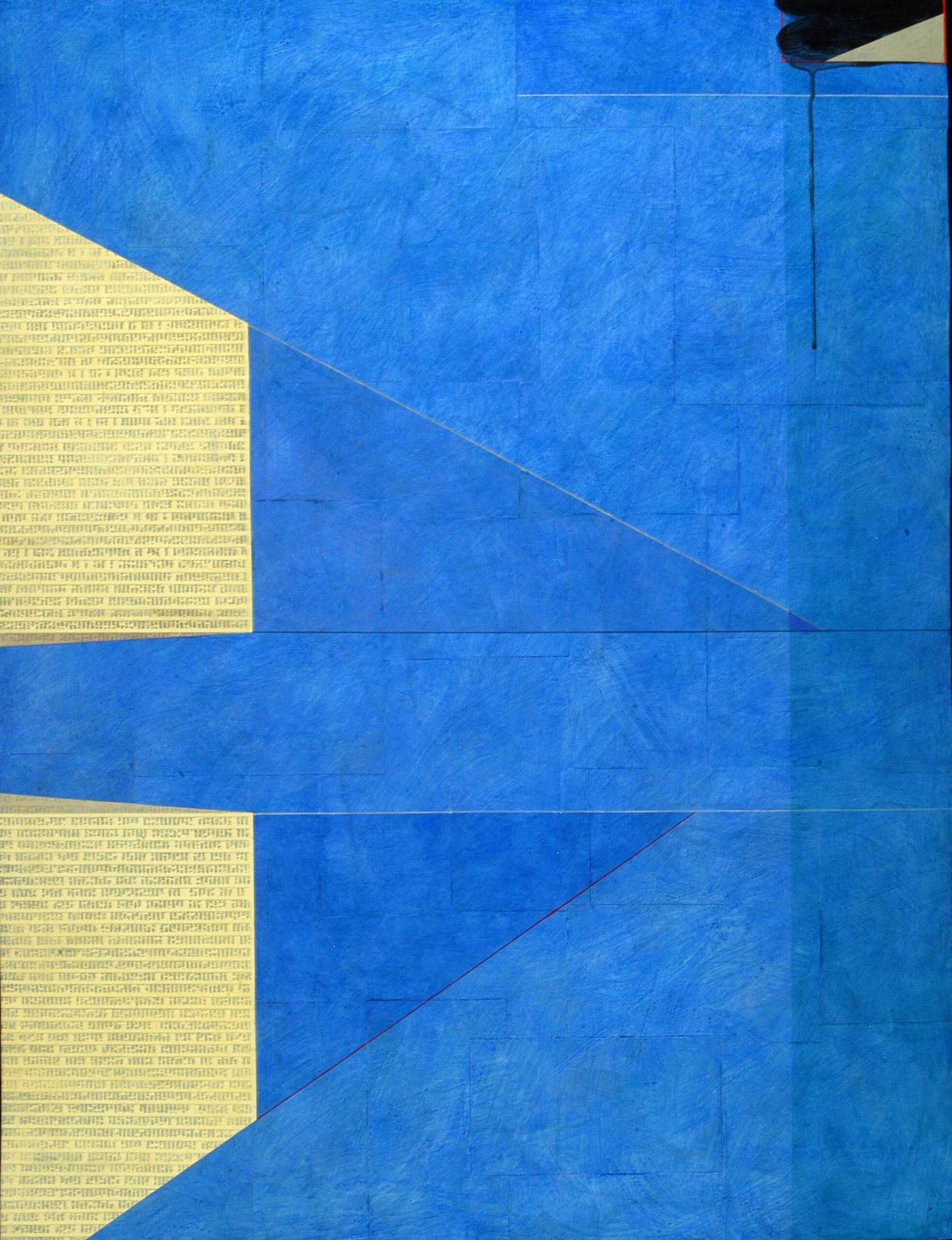 Blue and yellow paper artwork