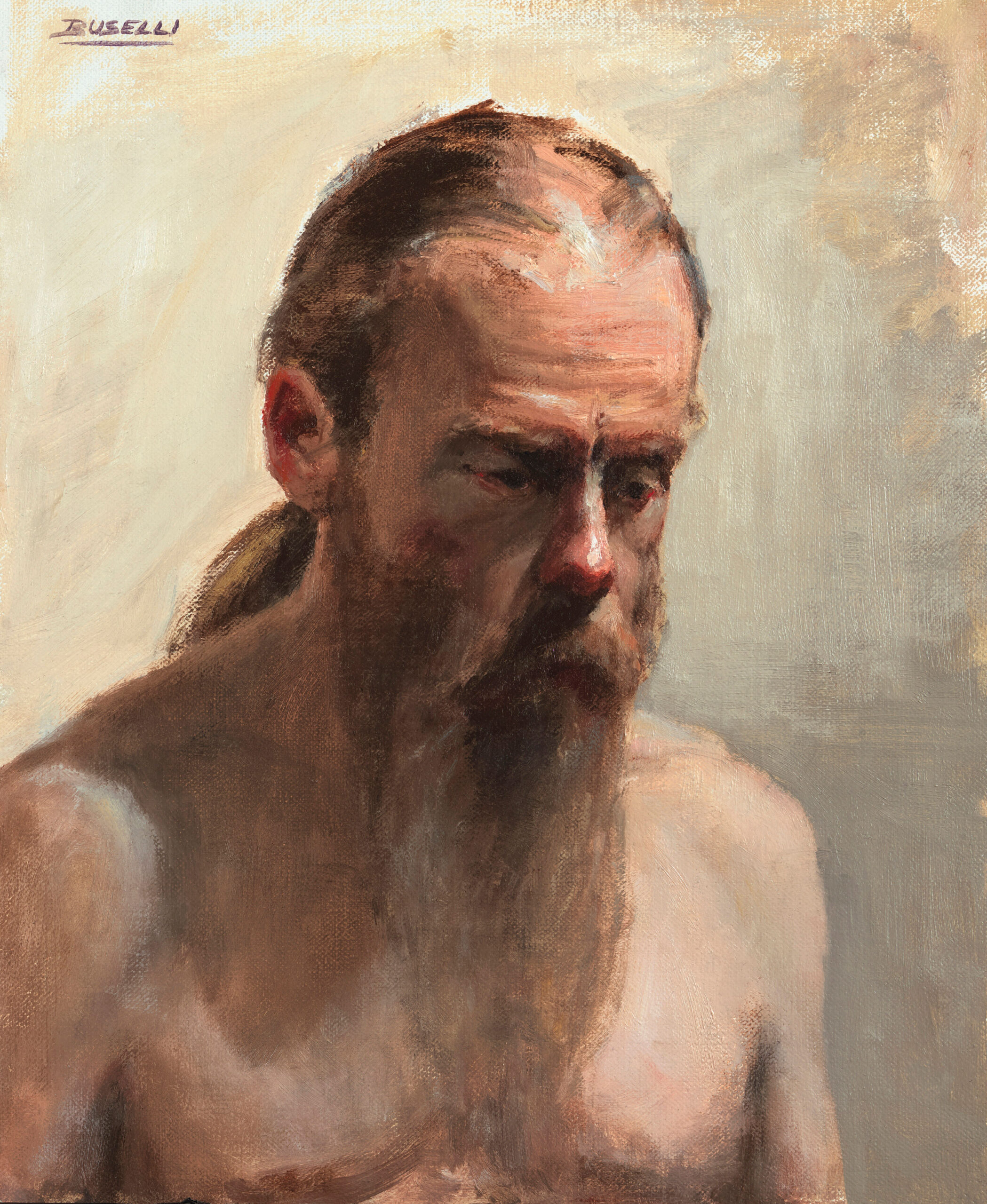 Man with Beard, oil on linen, 12