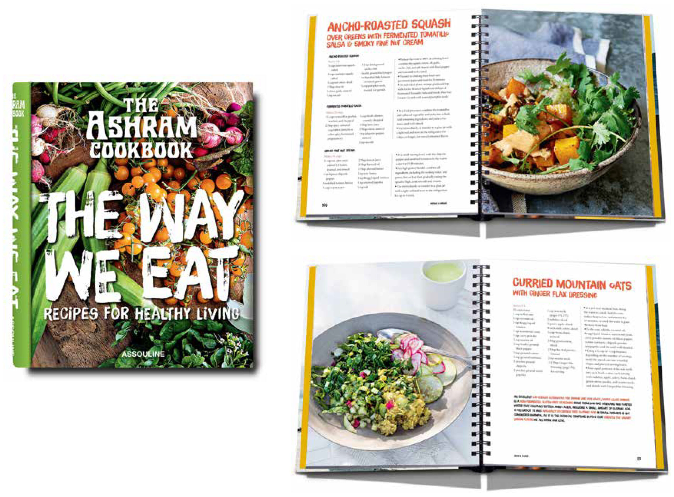 Photos of the cover of a cookbook and pages from the book.