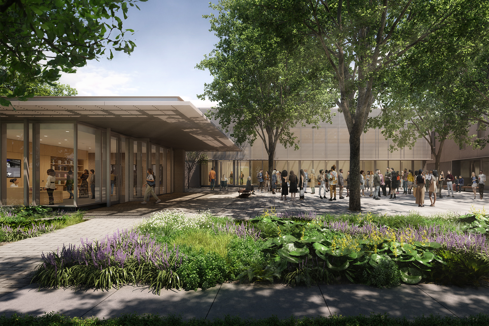 Exterior view of museum courtyard