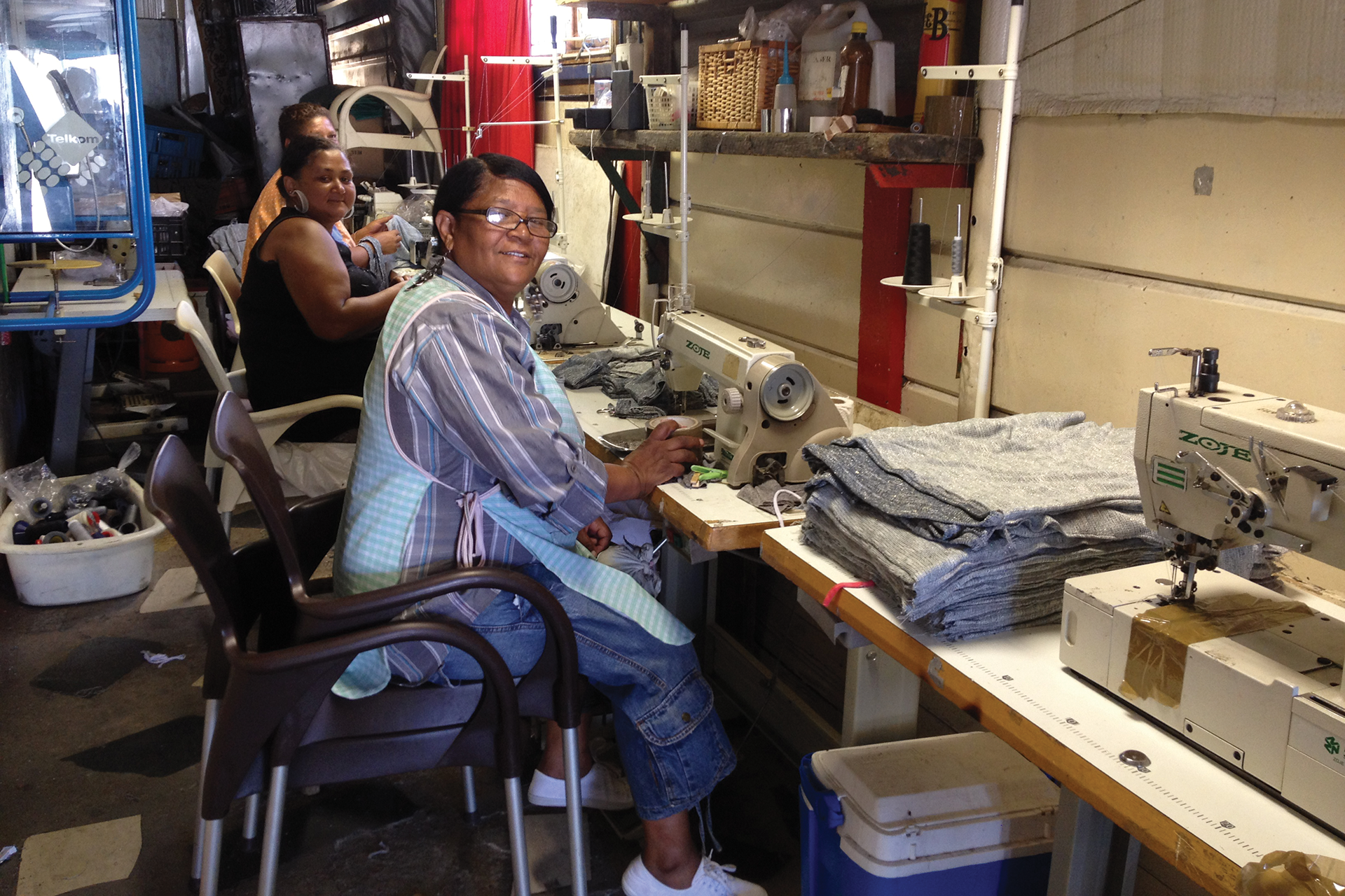 woman at sewing machine