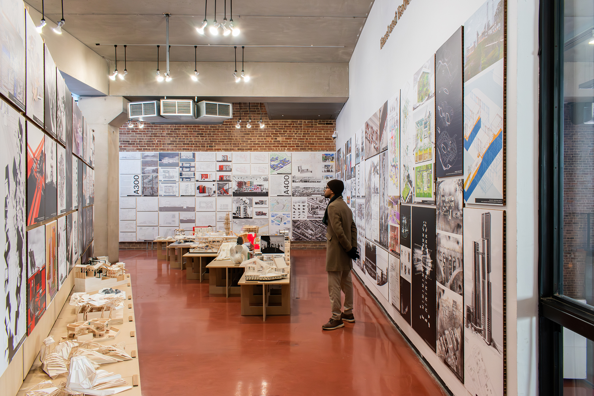 Student exploring a museum exhibit