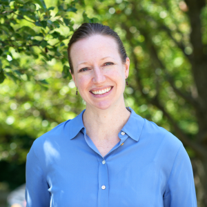 A person with long hair pulled back