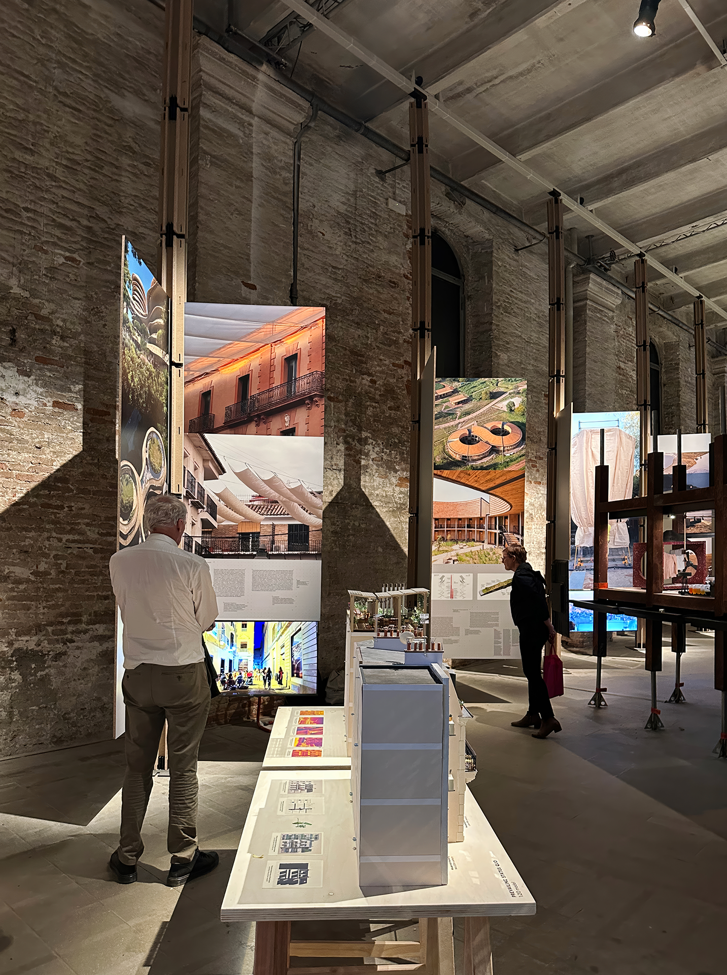 People touring an exhibition