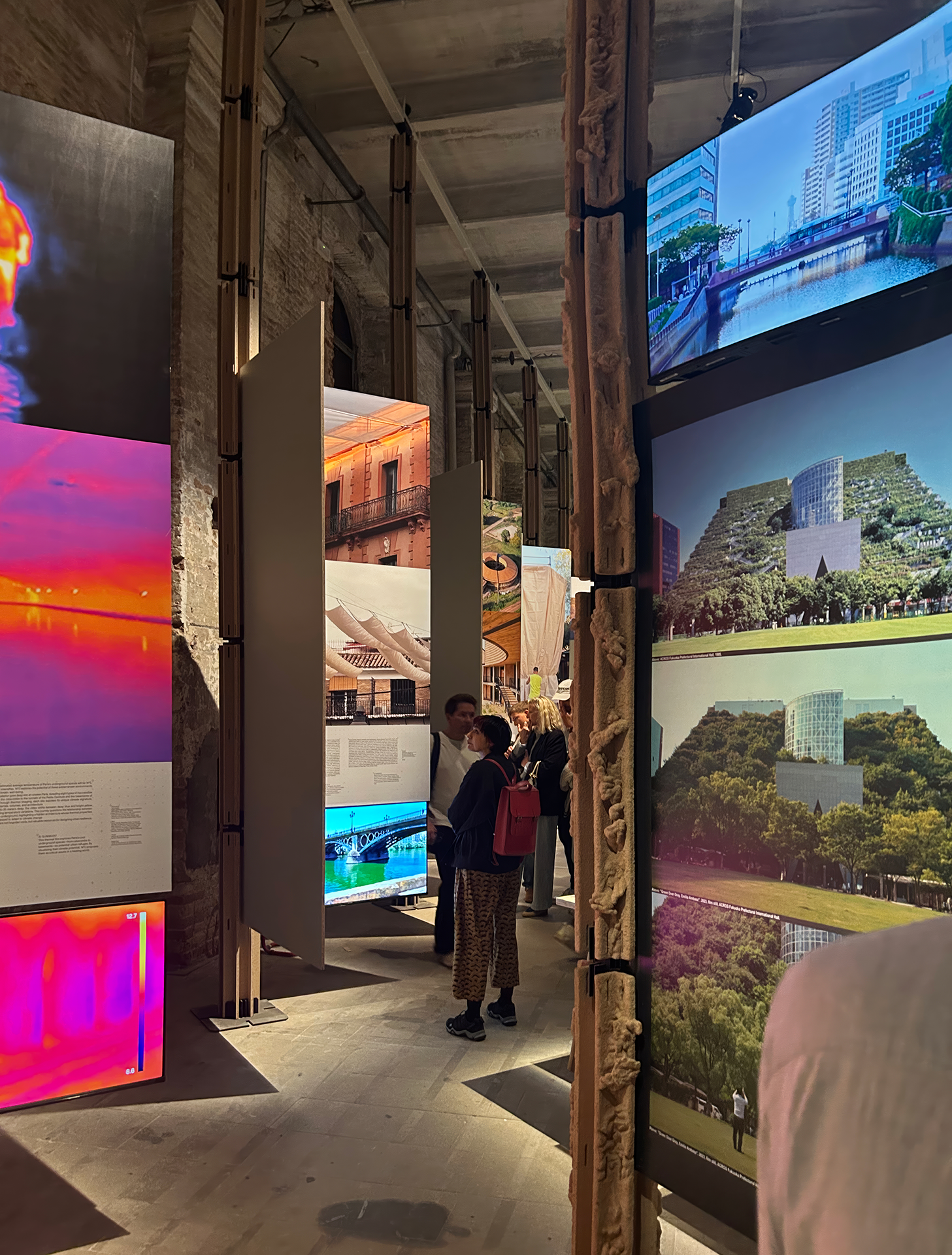 People touring an exhibition