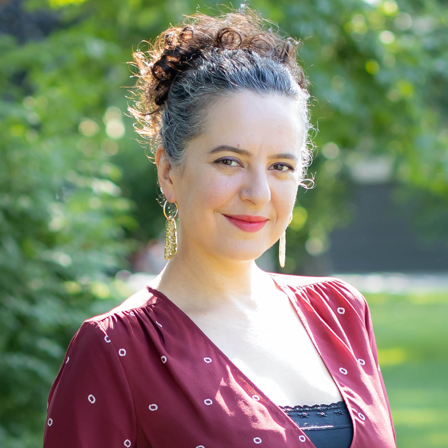 Person with upswept hair