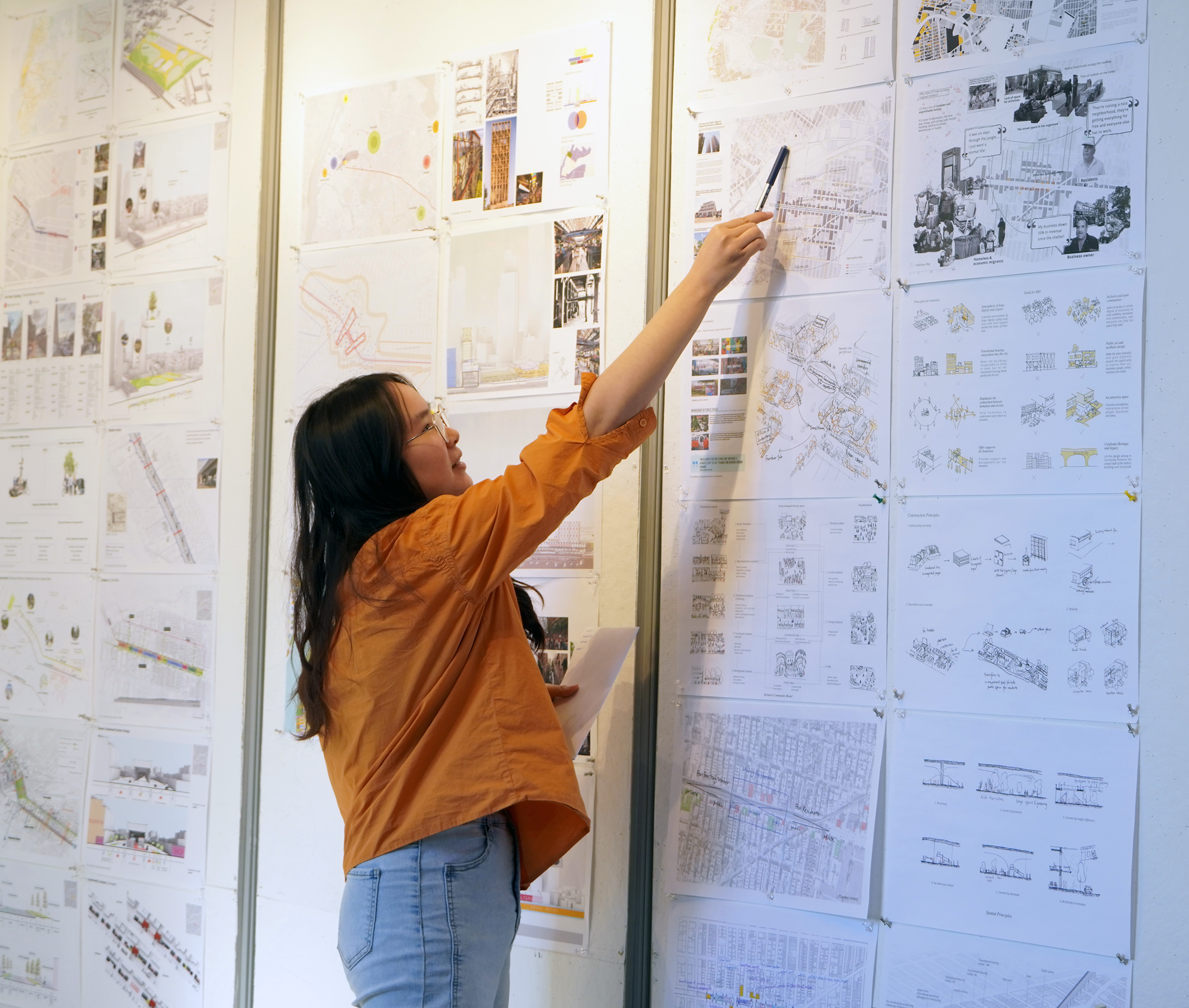 student presenting work