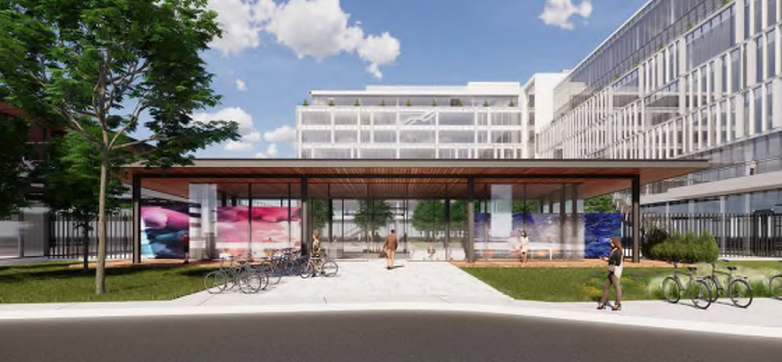 entrance to a campus building park