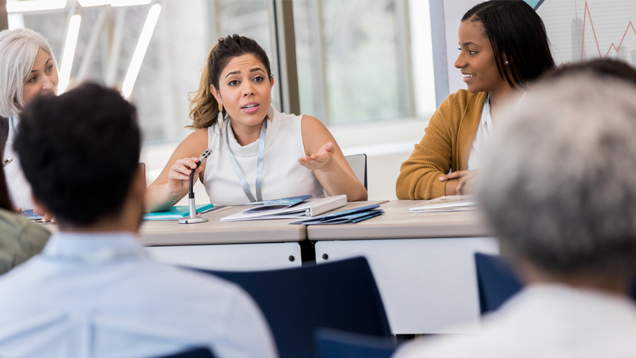 People in discussion