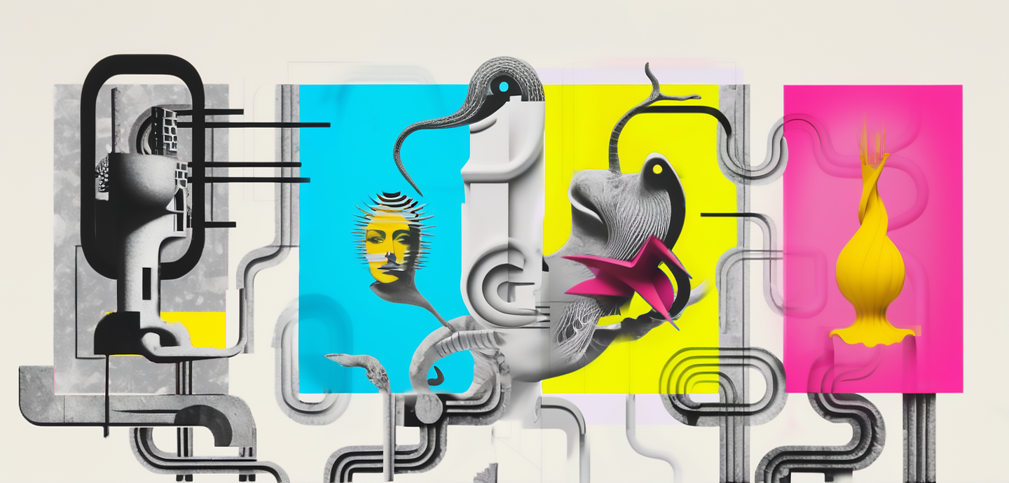 Four panels that are gray