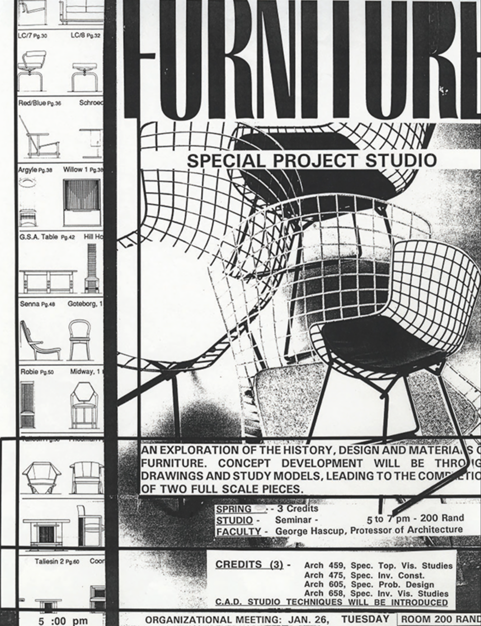 Poster for a furniture studio class