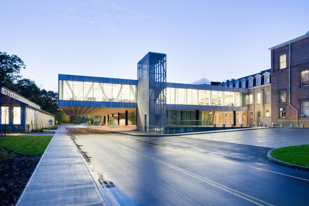 Modern addition on an historic building