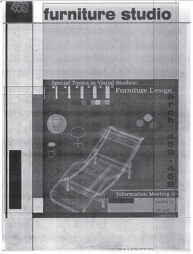 Poster for a furniture studio class