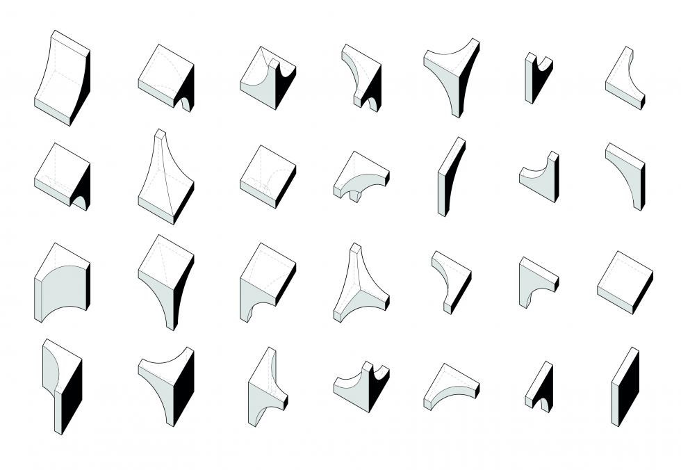 Diagram of 28 corner arches.