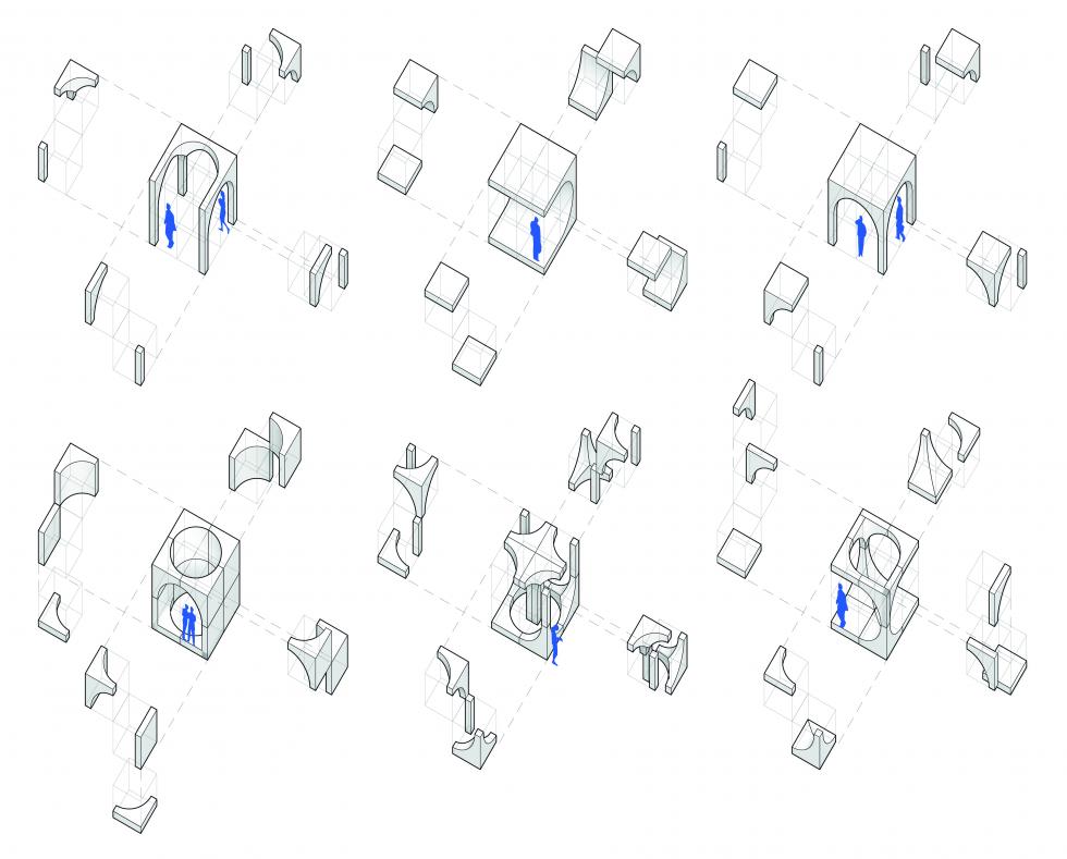 Diagram that deconstructs how architectural arches are created.
