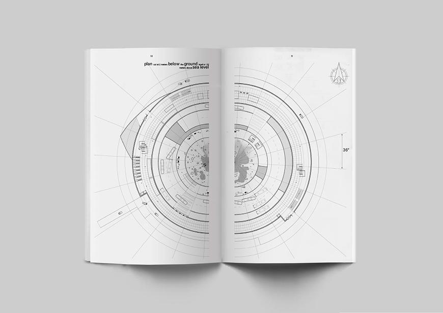 An open book with circular diagrams spanning two pages.