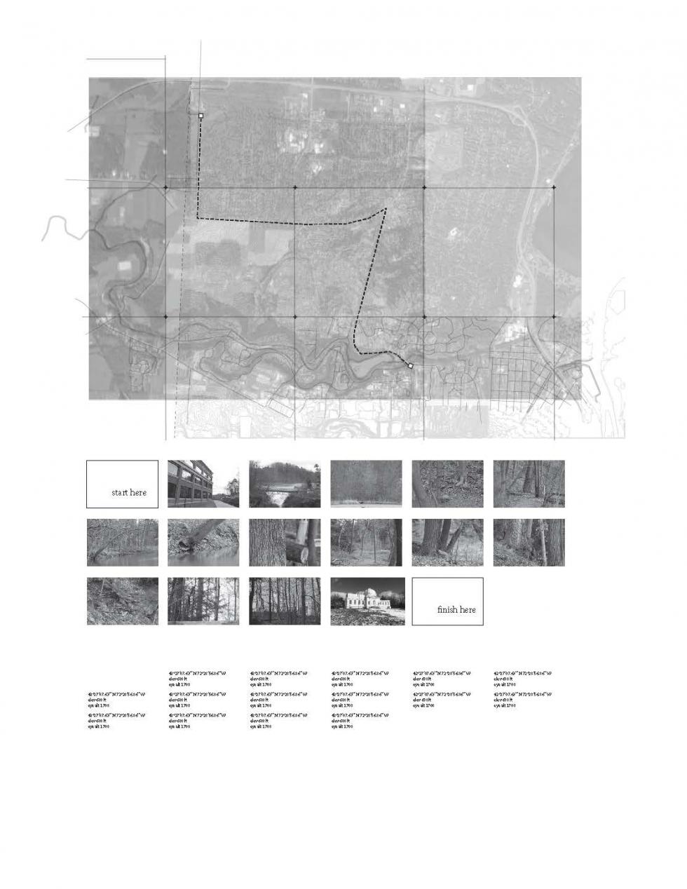 Infographic in black and white featuring a map with an overlay and images of forests.