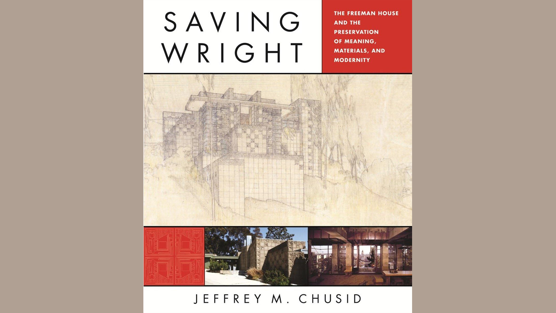 Book cover featuring building sketch