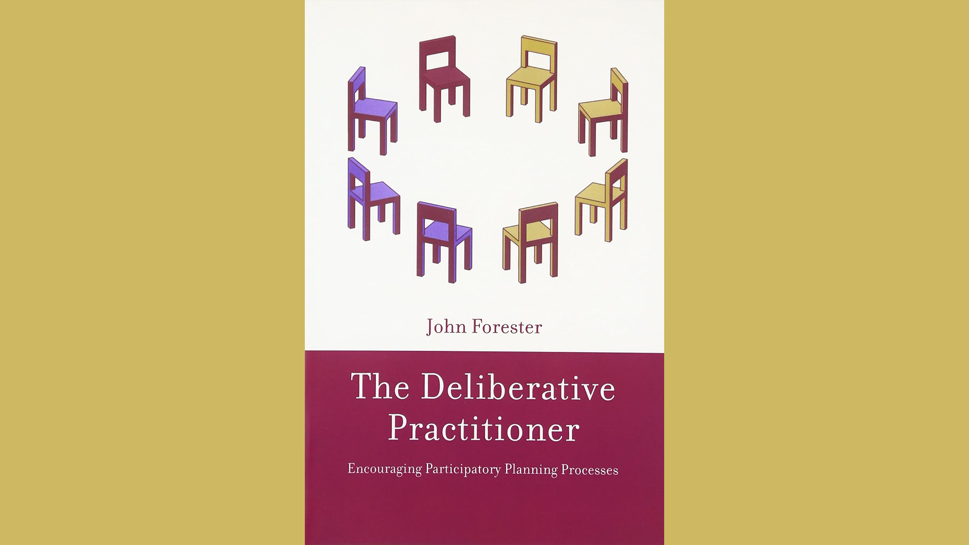 Book cover featuring chairs arranged in a circle