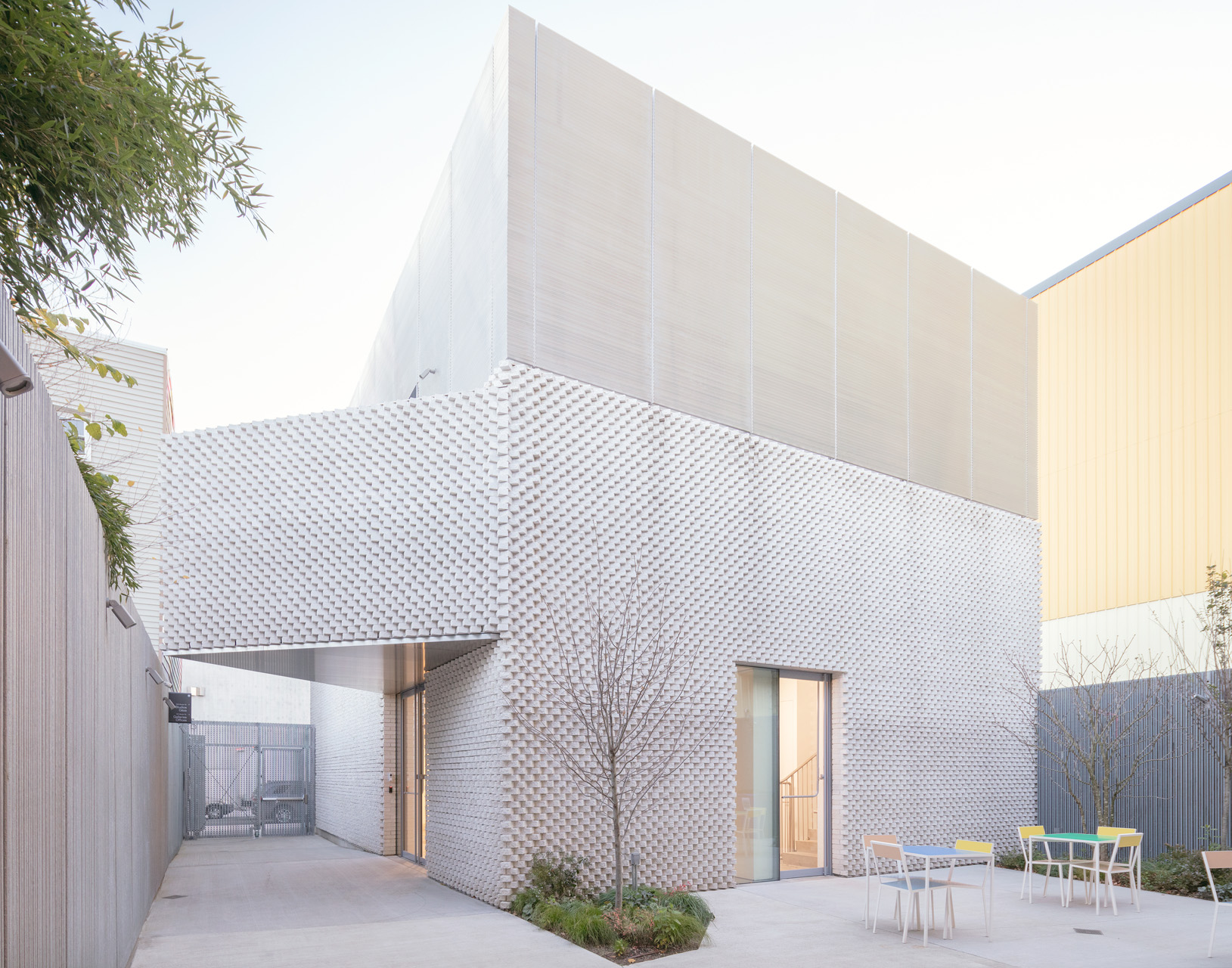 windowless concrete building