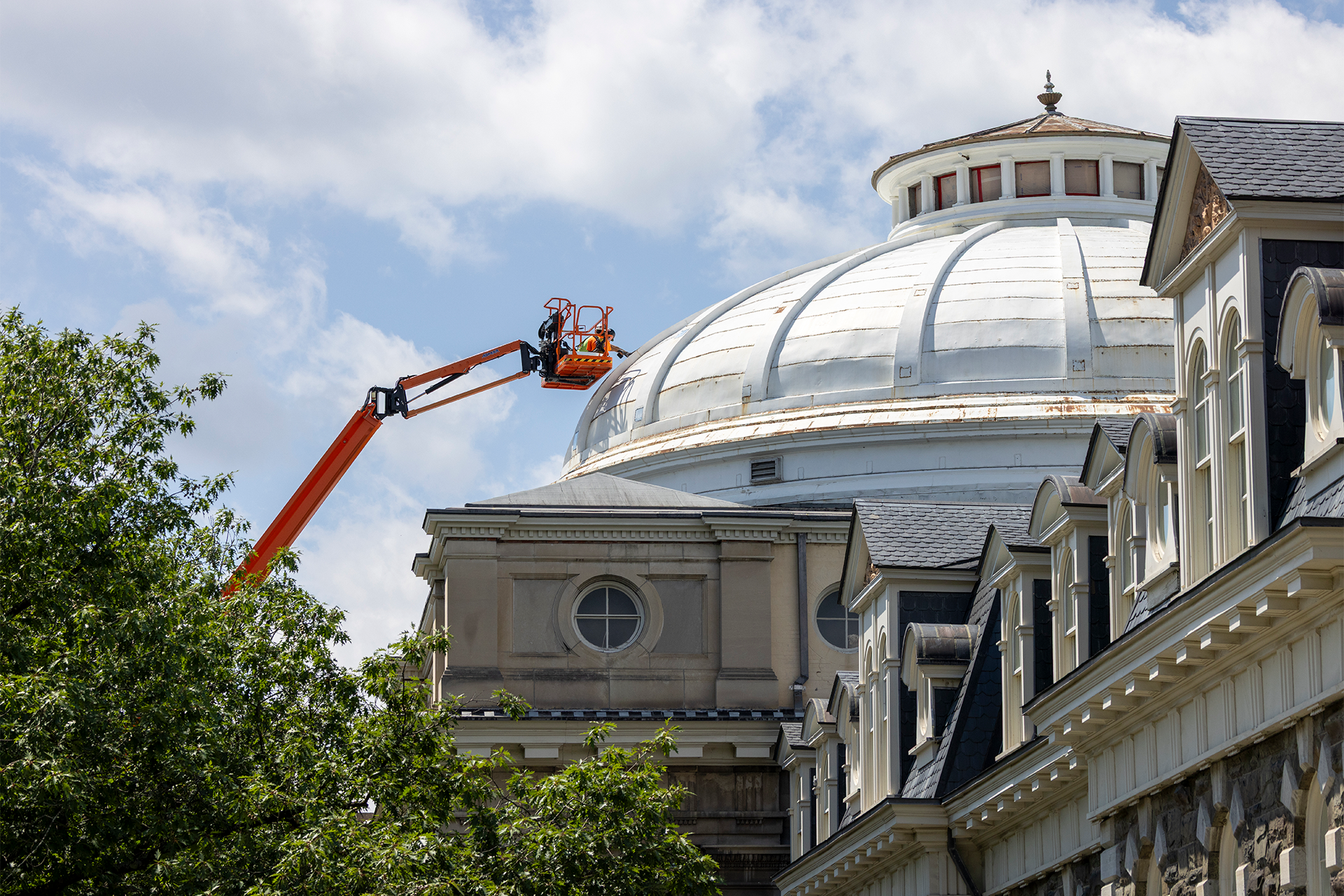 Repair and priming of Sibley Dome.