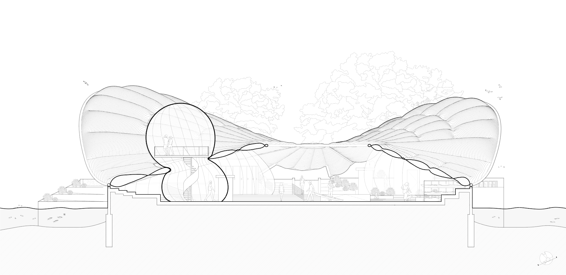 a rendering of an architectural structure