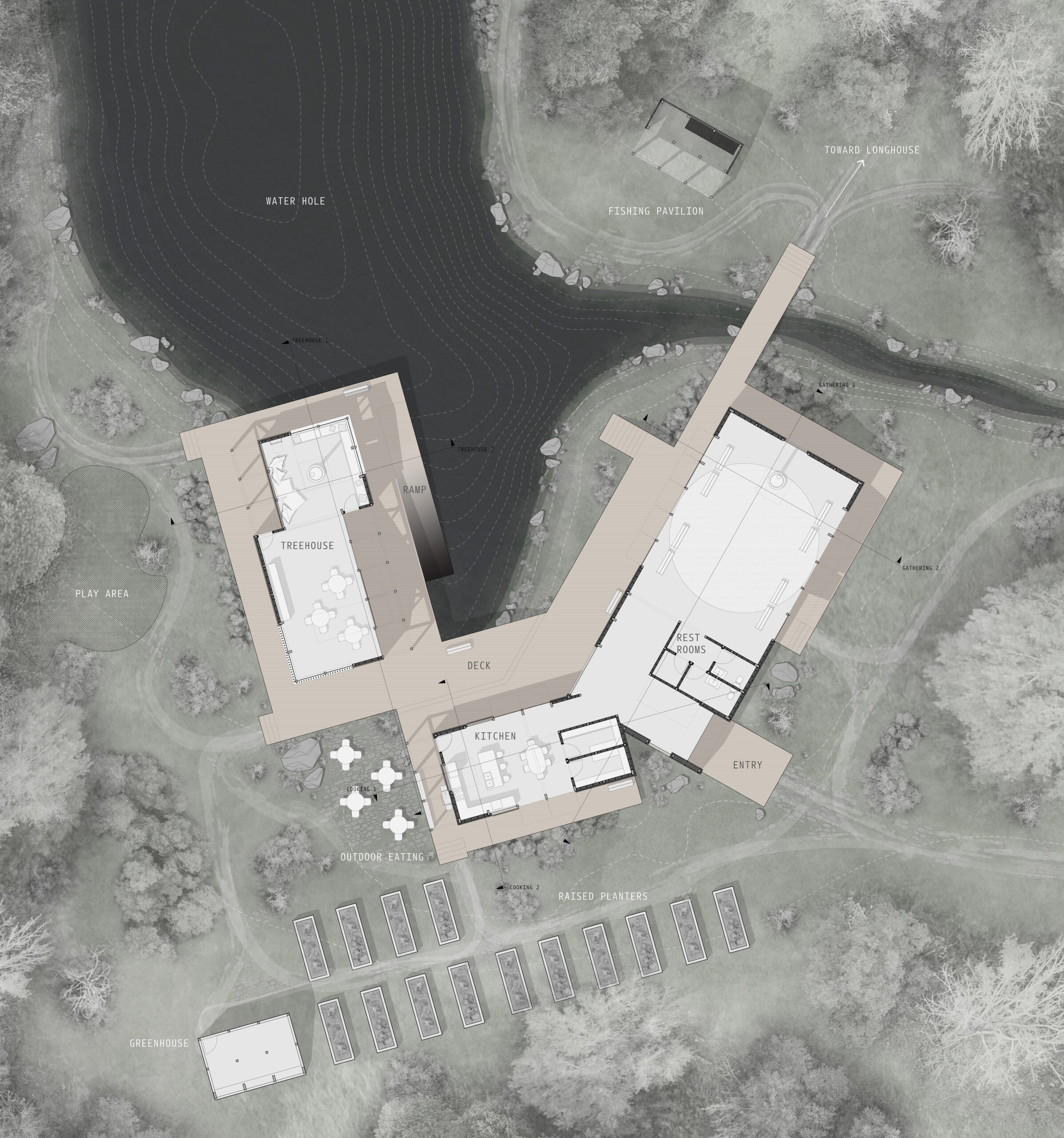 an aerial view of a site plan