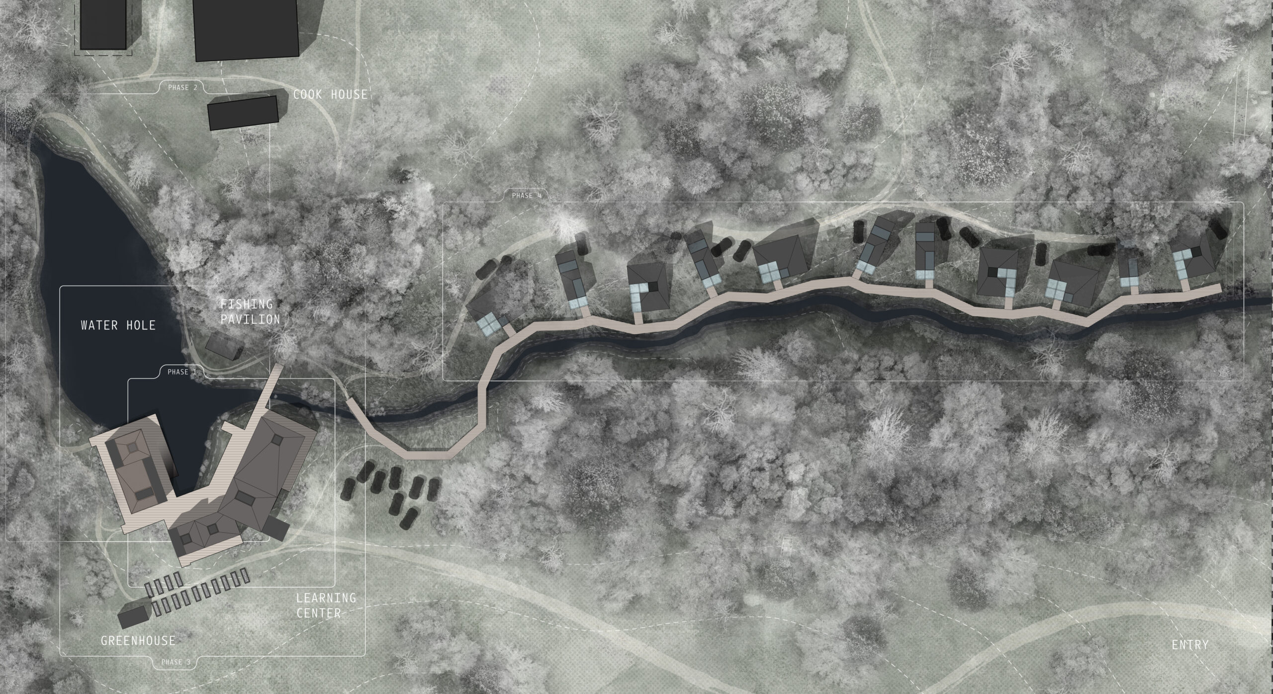 an aerial view of a site plan